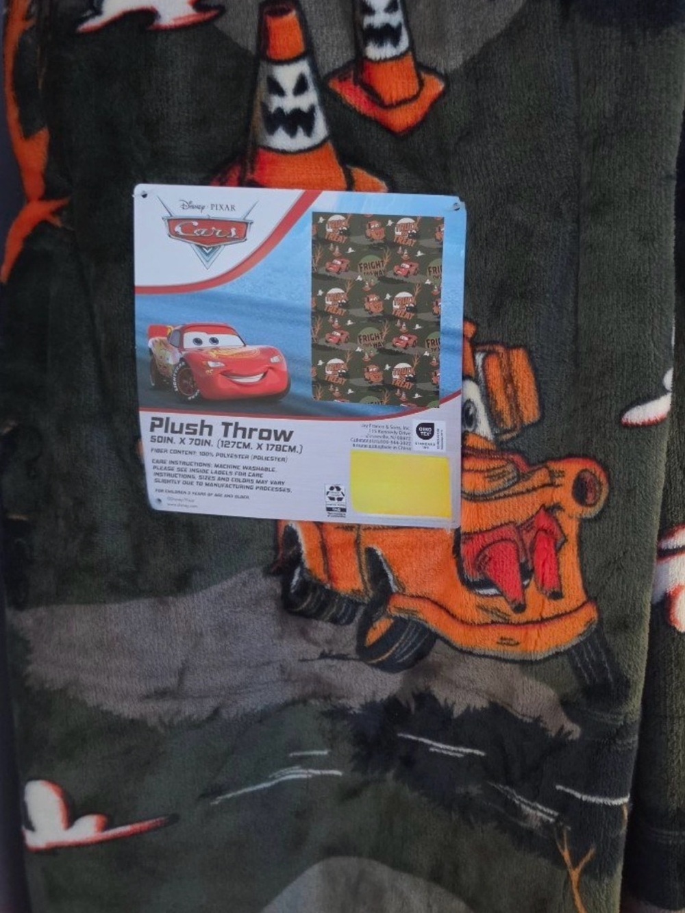 Disney Pixar Cars Plush Halloween Throw Blanket